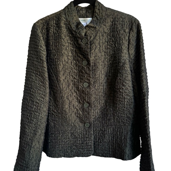 Coldwater Creek Women’s Dark Olive Green Textured Jacket - Picture 1 of 6